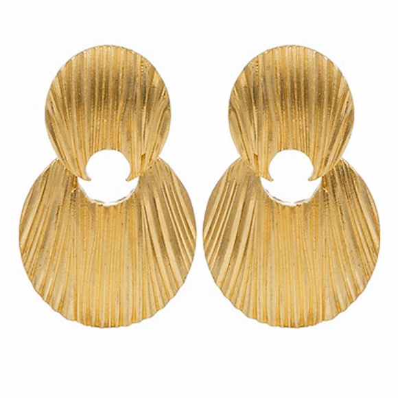 Open Oval Textured Drop Earrings - Picture 1 of 1